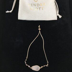 Kendra Scott Adjustable Bracelet With Smoky Chrystal Center Accent Stones